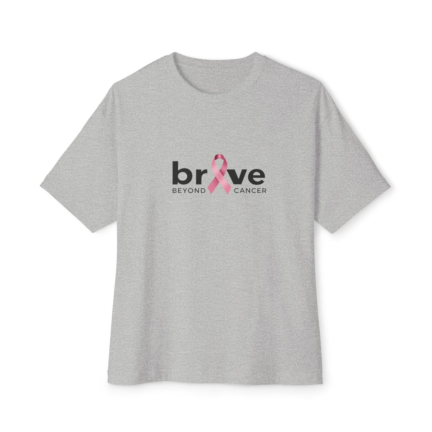 Brave Beyond Cancer Oversized Tee - Inspirational Unisex T-Shirt for Fundraisers, Support Events, Breast Cancer Awareness, Comfort Wear