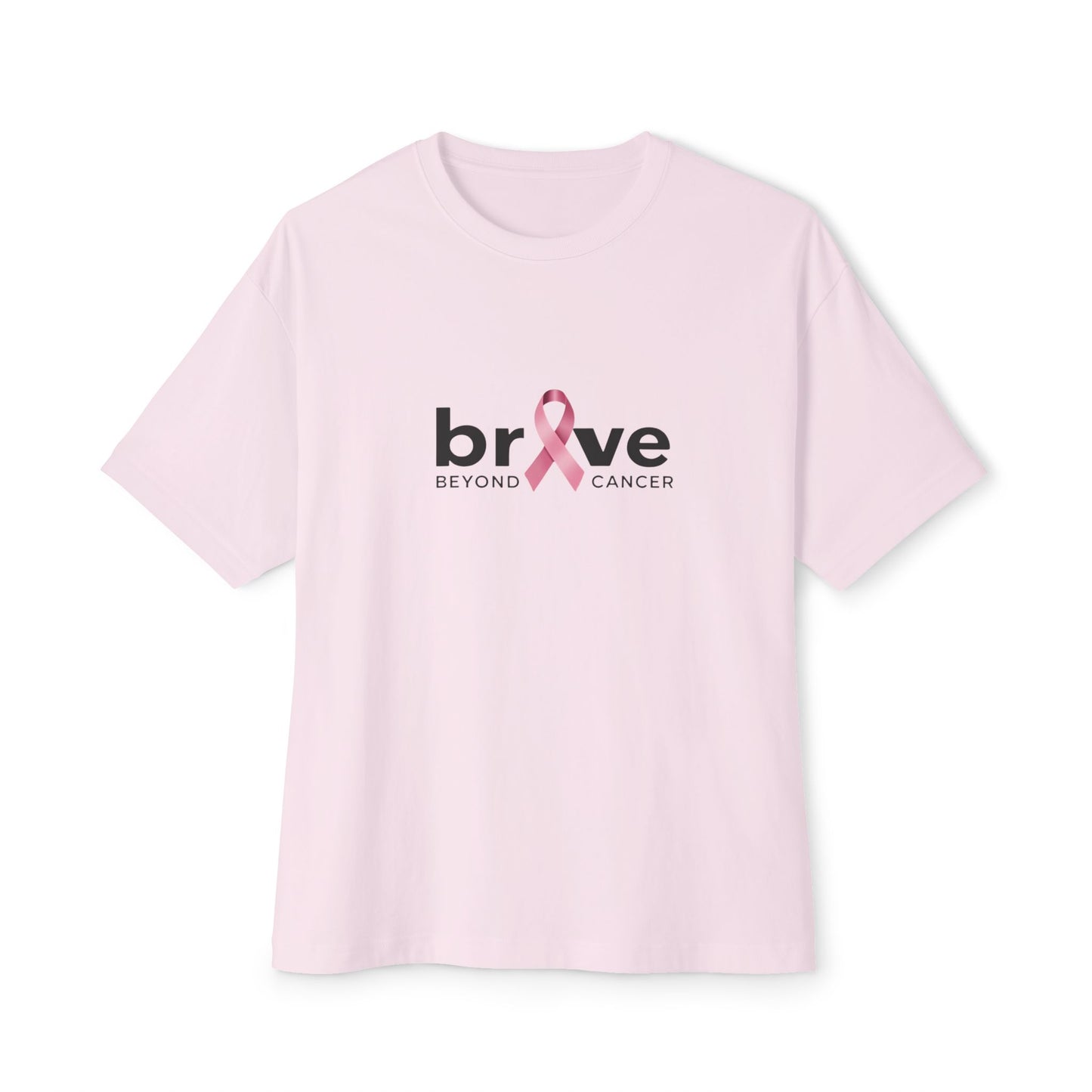 Brave Beyond Cancer Oversized Tee - Inspirational Unisex T-Shirt for Fundraisers, Support Events, Breast Cancer Awareness, Comfort Wear