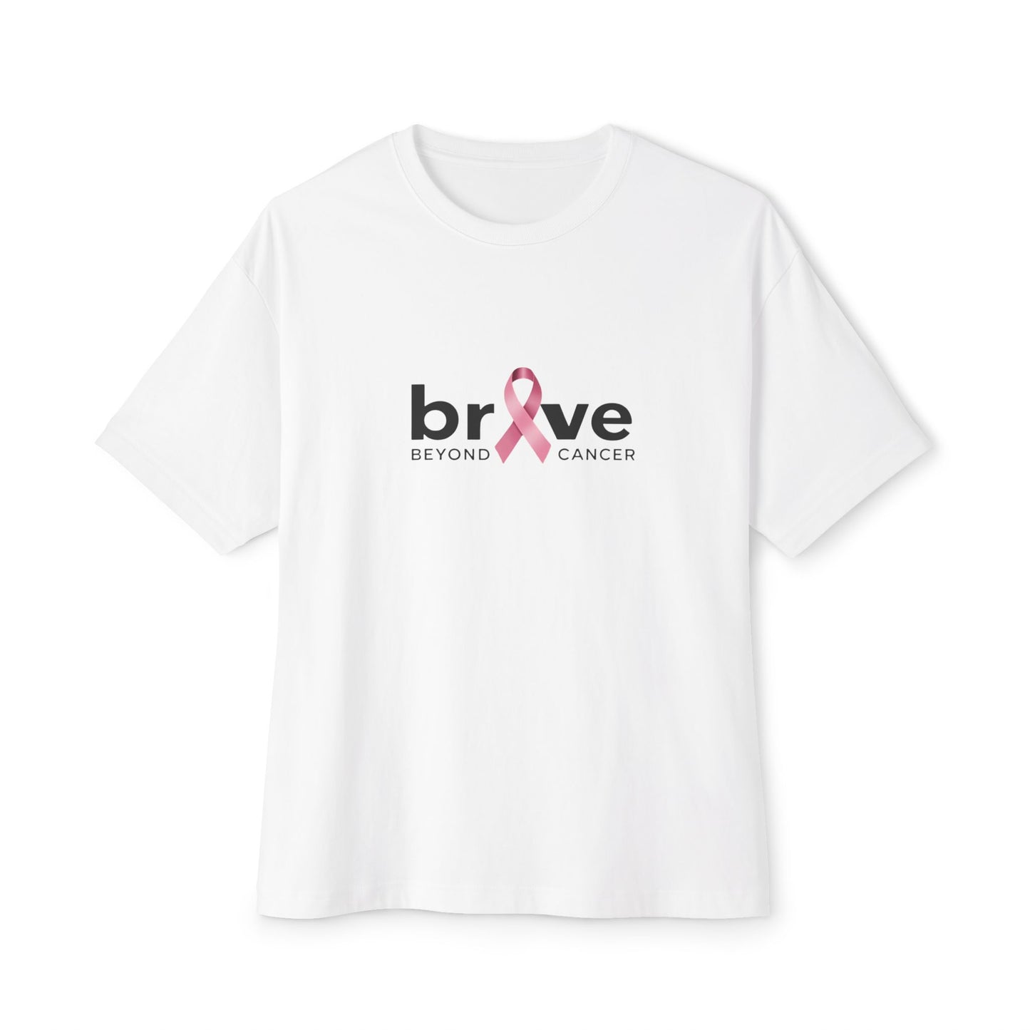 Brave Beyond Cancer Oversized Tee - Inspirational Unisex T-Shirt for Fundraisers, Support Events, Breast Cancer Awareness, Comfort Wear